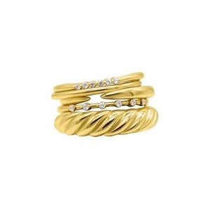 $95 Adornia 14k Gold Plated Set of 5 Stacking Bands size 7